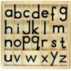 small movable alphabet , black
