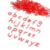 printed alphabet , red