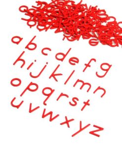 printed alphabet , red