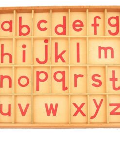 small movable alphabet , red